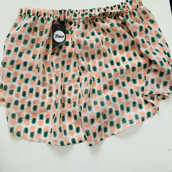 Boohoo Emily Pineapple Sheer Cami Short Beach Set - Picture 6 of 7